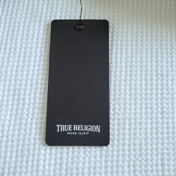 True Religion🙏 Long Sleeve Silver🤍 Foil Graphic Tee - NWT - Picture 7 of 12